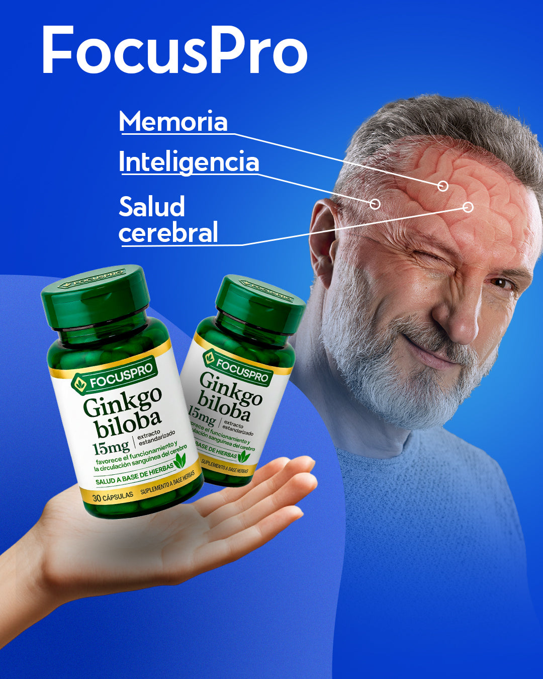FocusPro - Apoyo para Memoria, Enfoque y Bienestar Mental | 30 Cápsulas 💊