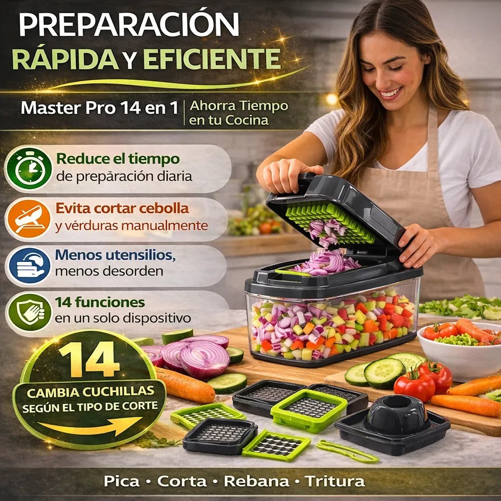 Master Pro 14 en 1 | Ahorra Tiempo y Cocina Más Fácil en Minutos