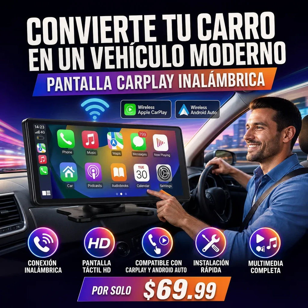 [PROMO] Pantalla Inteligente CarPlay Inalámbrica para Carro 🔥